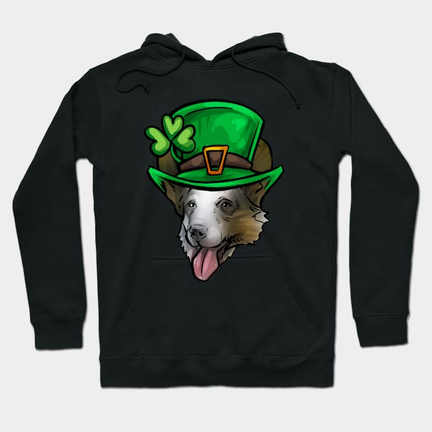 St Patricks Day Cardigan Welsh Corgi Hoodie by whyitsme